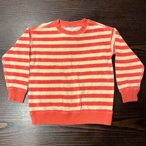 Hanna Andersson Kids Striped Loop Terry Crewneck Sweater Size 6-7